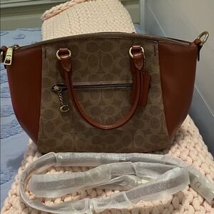 Coach Brown and Tan Signature Satchel